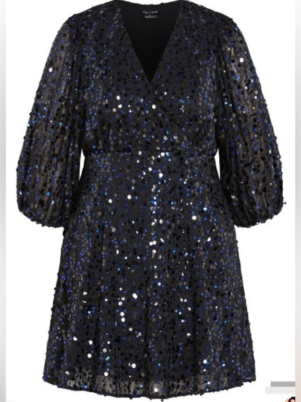 City Chic Scattered Glow Royal Purple Sequin Dress NWT - Picture 2 of 12